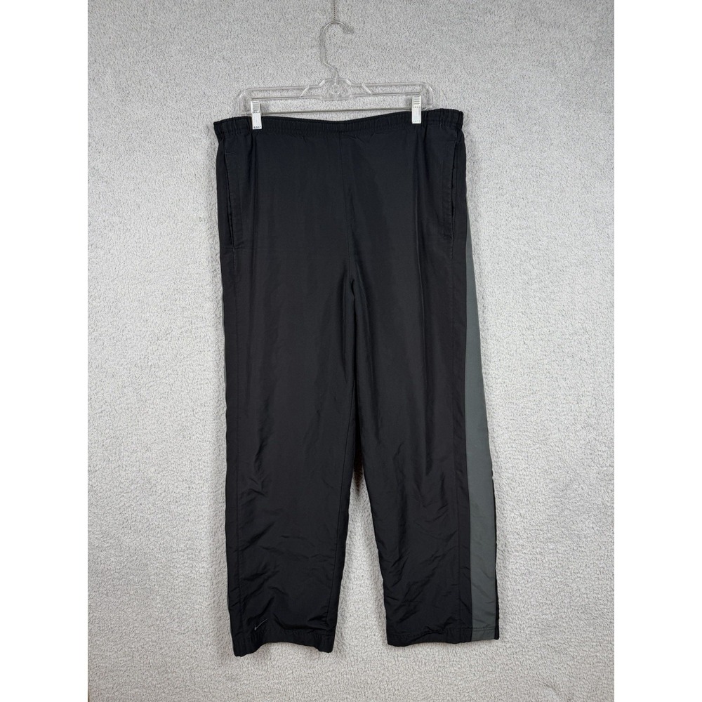 VTG Y2K Nike Silver Tag Baggy Track Pants Black Gray Size XL